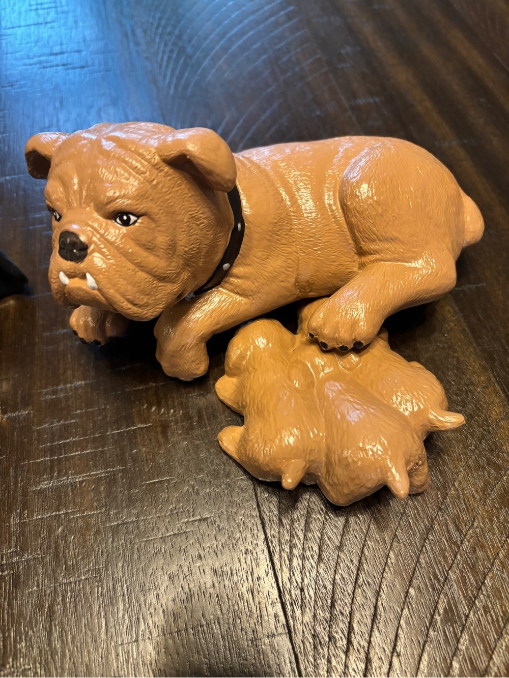 Vintage Scioto Ceramics Brown Bulldog Figurine w/Puppies&Pig w/piglets